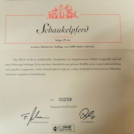 Steiff-Sondereditionen mit Zertifikat