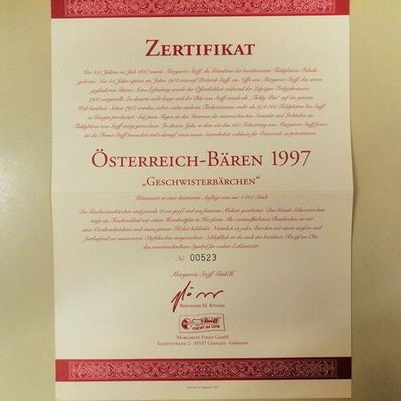 Steiff-Sondereditionen mit Zertifikat